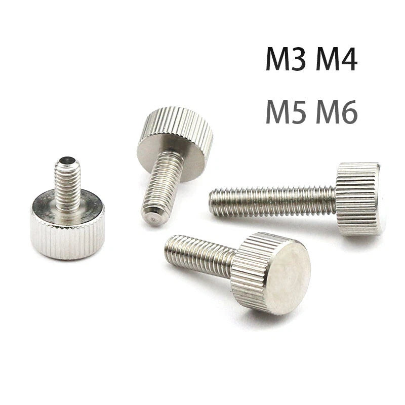 Knurled Thumb Screws Flat Head Hand Grip Knob 303 Stainless Steel M3 M4 M5 M6