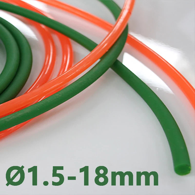 Green PU Round Drive Belt — Polyurethane Transmission Belt, Ø1.5mm to 18mm