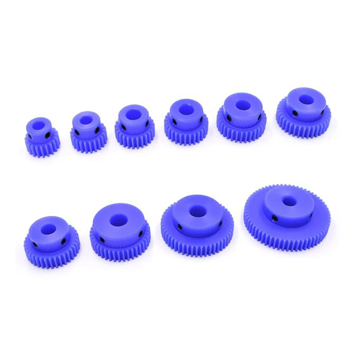 1/1.5/2/3 Mod Spur Gear Plastic Nylon Gear 10-60T Teeth Transmission Gear w/Step