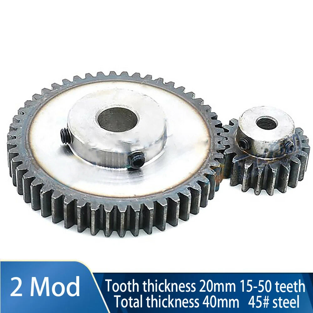 2 Mod Spur Gear 15-50 Teeth Transmission Gear With Step 45# Steel Pinion Gear