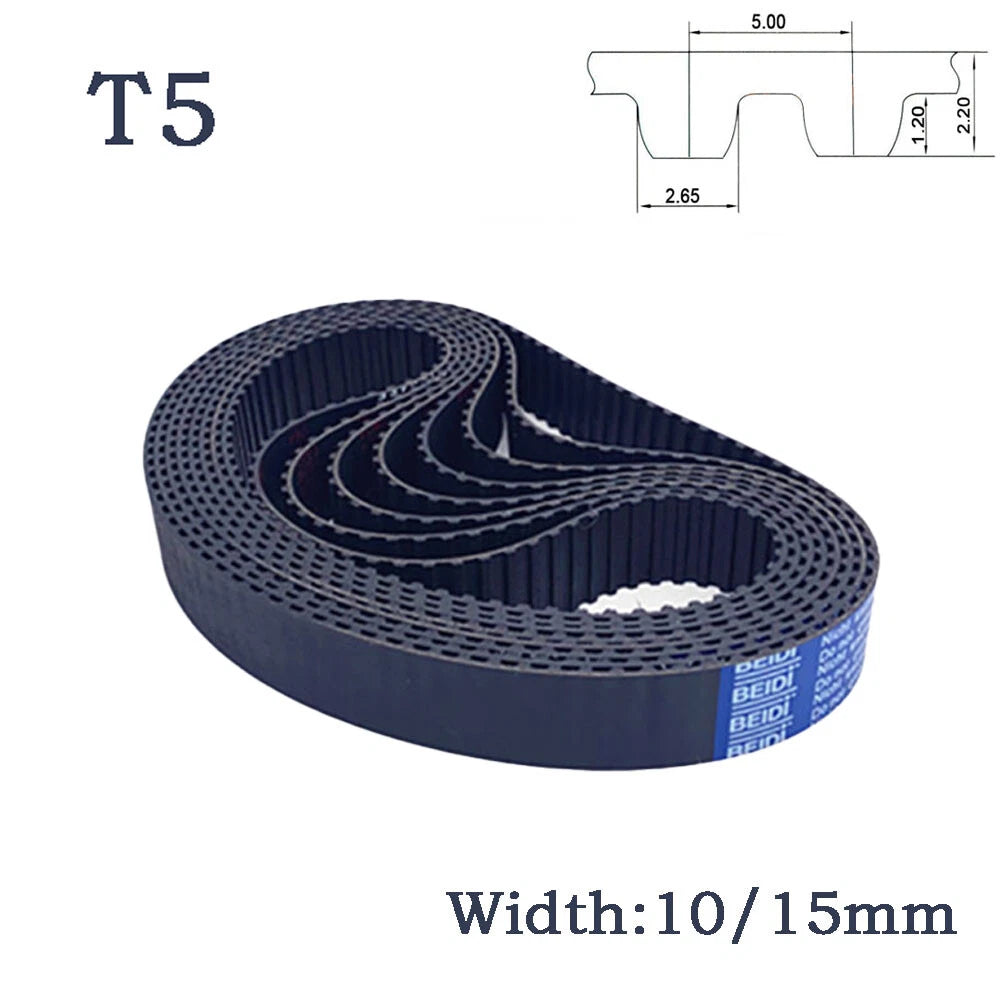 T5 Timing Belt – Trapezoidal Tooth Close Loop Rubber Timing Belt, Width 10mm & 15mm