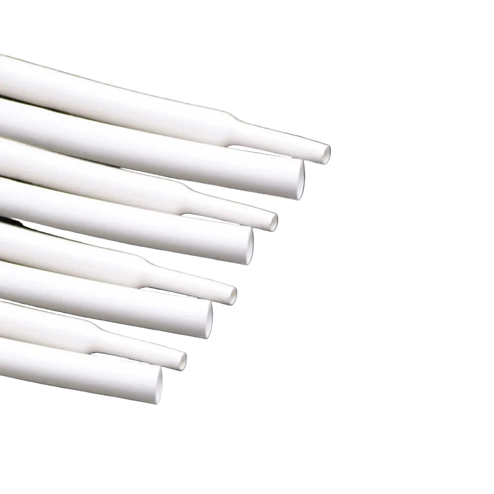 White 2:1 Heat Shrink Tubing — 1 Meter, 0.6mm to 80mm Diameter
