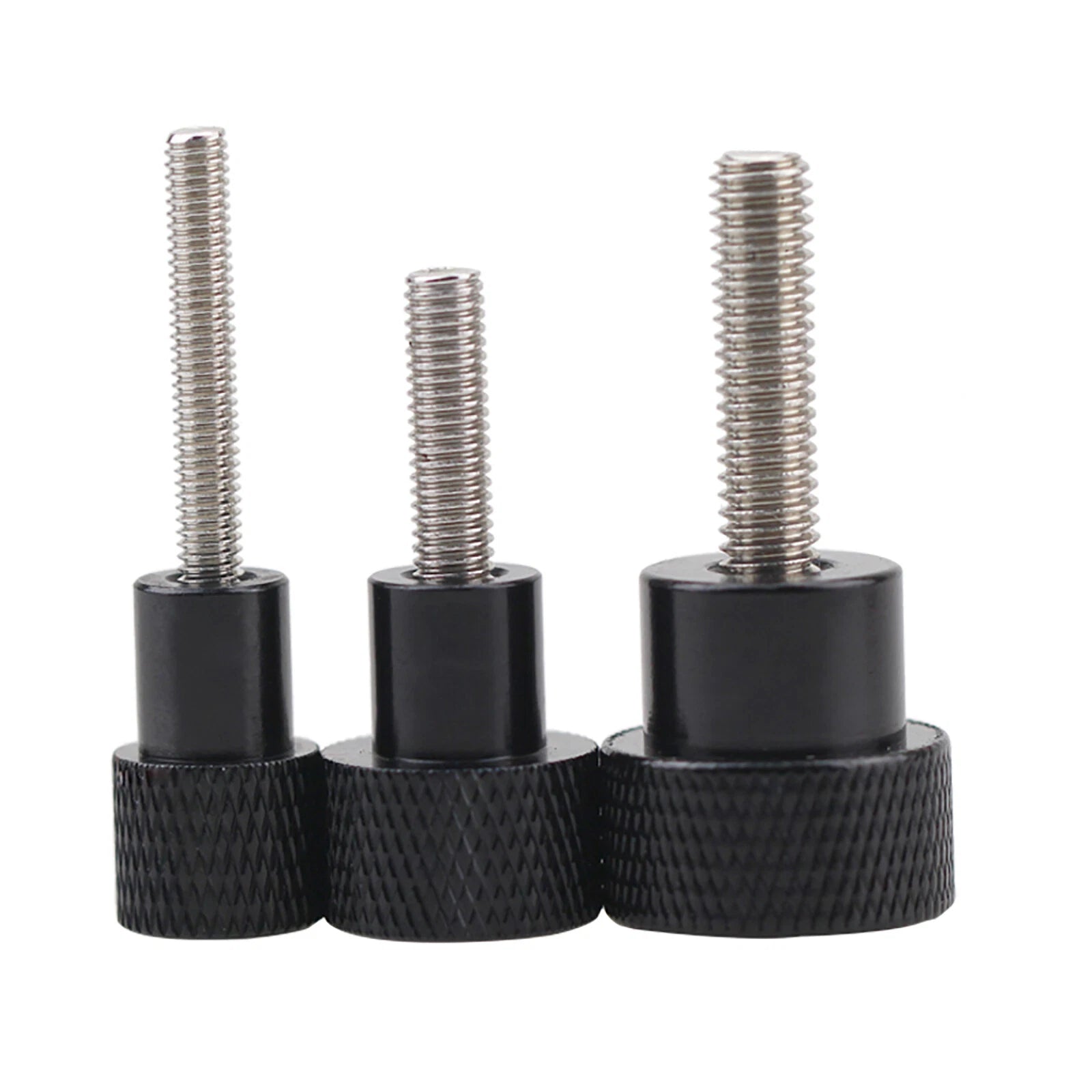 Black M3/4/5 Knurled Thumb Screws/ Nut Hand Grip Knob Bolt SS+Alu For Camera PC