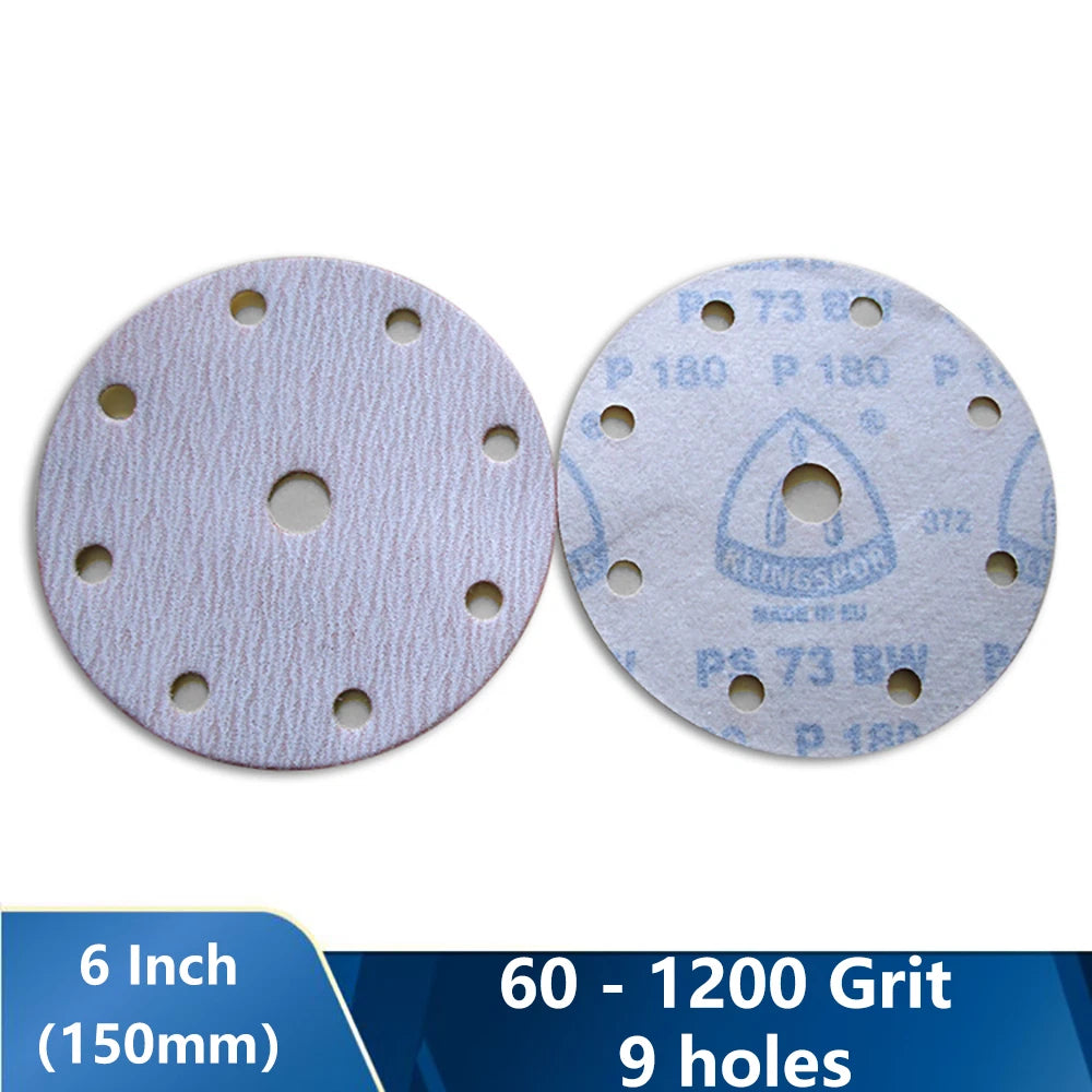 PS73 Sandpaper Disc 6 Inch£¨150mm£©9 holes Hook & Loop Sand Polish Sandpaper