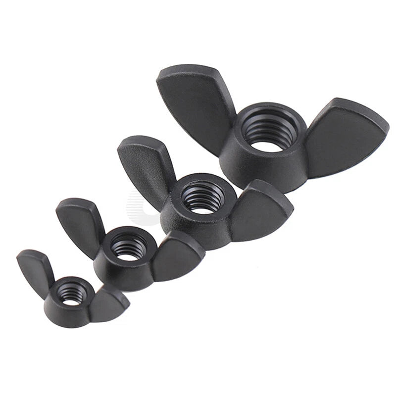 Lock Nuts Butterfly Wing Head Thumb Nuts M3M4M5M6M8M10M12 Screws Black Grade 4.8