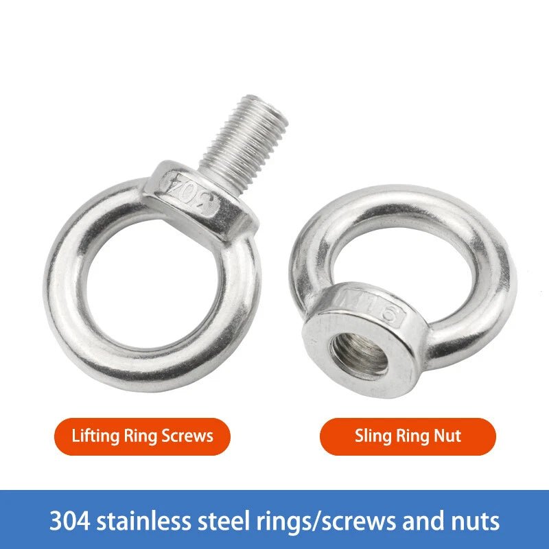 304 Stainless Steel Ring Eye Bolt & Eye Nut — M3 to M36, Screws & Nuts - HomeDIYer