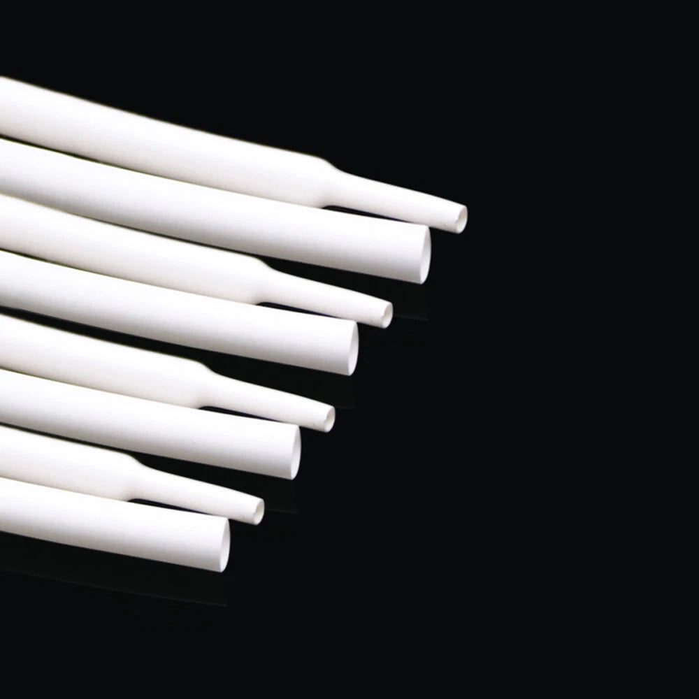 White 2:1 Heat Shrink Tubing — 1 Meter, 0.6mm to 80mm Diameter