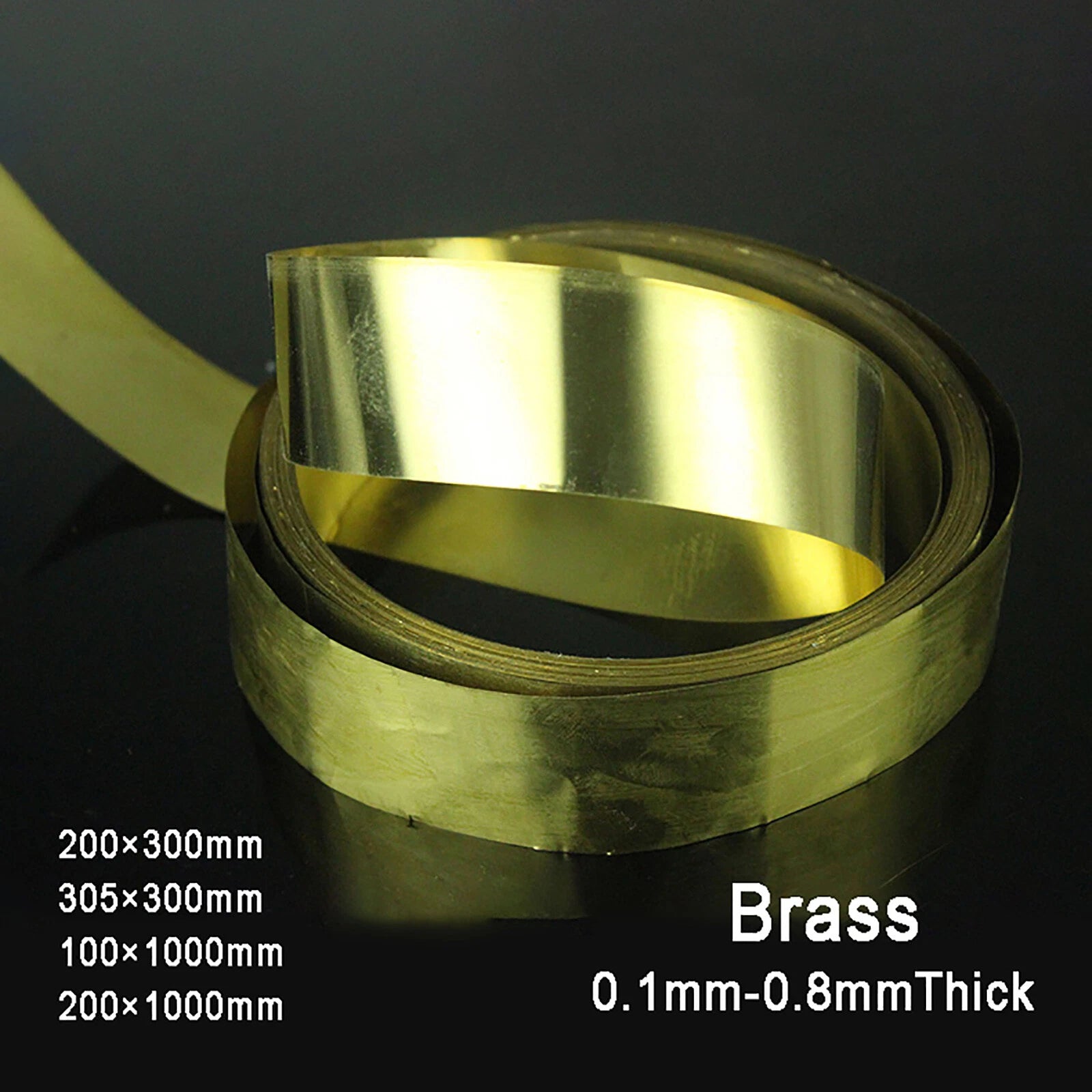 Brass Sheet Roll Metal Foil Plate, 0.1mm - 0.8mm Thick, Various Width and Length