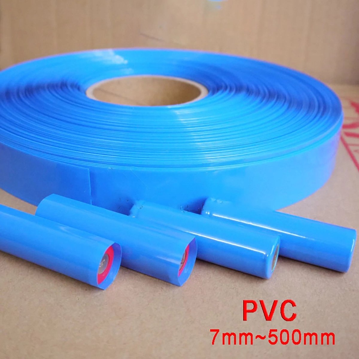 Blue PVC Heat Shrink Tubing — RC Battery Pack & Wire Wrap, 7mm–500mm Flat Width - HomeDIYer