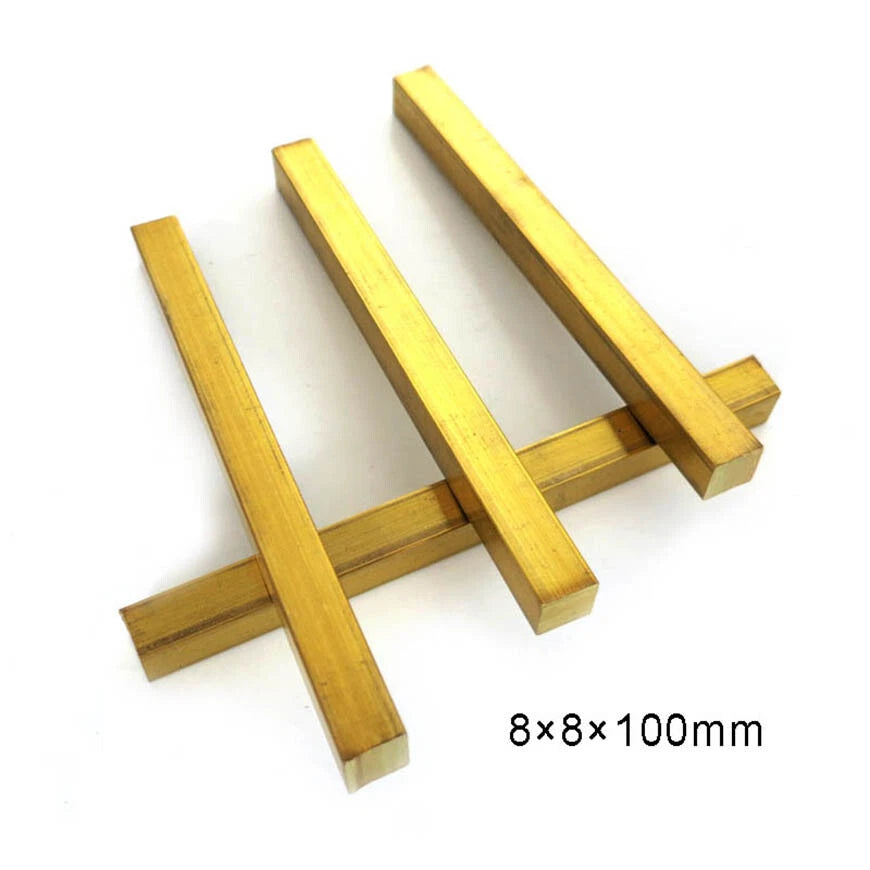 Brass Flat Bar Square Rod Strip Plate Sizes 8mm*8mm, Length 100mm Metal Sheet