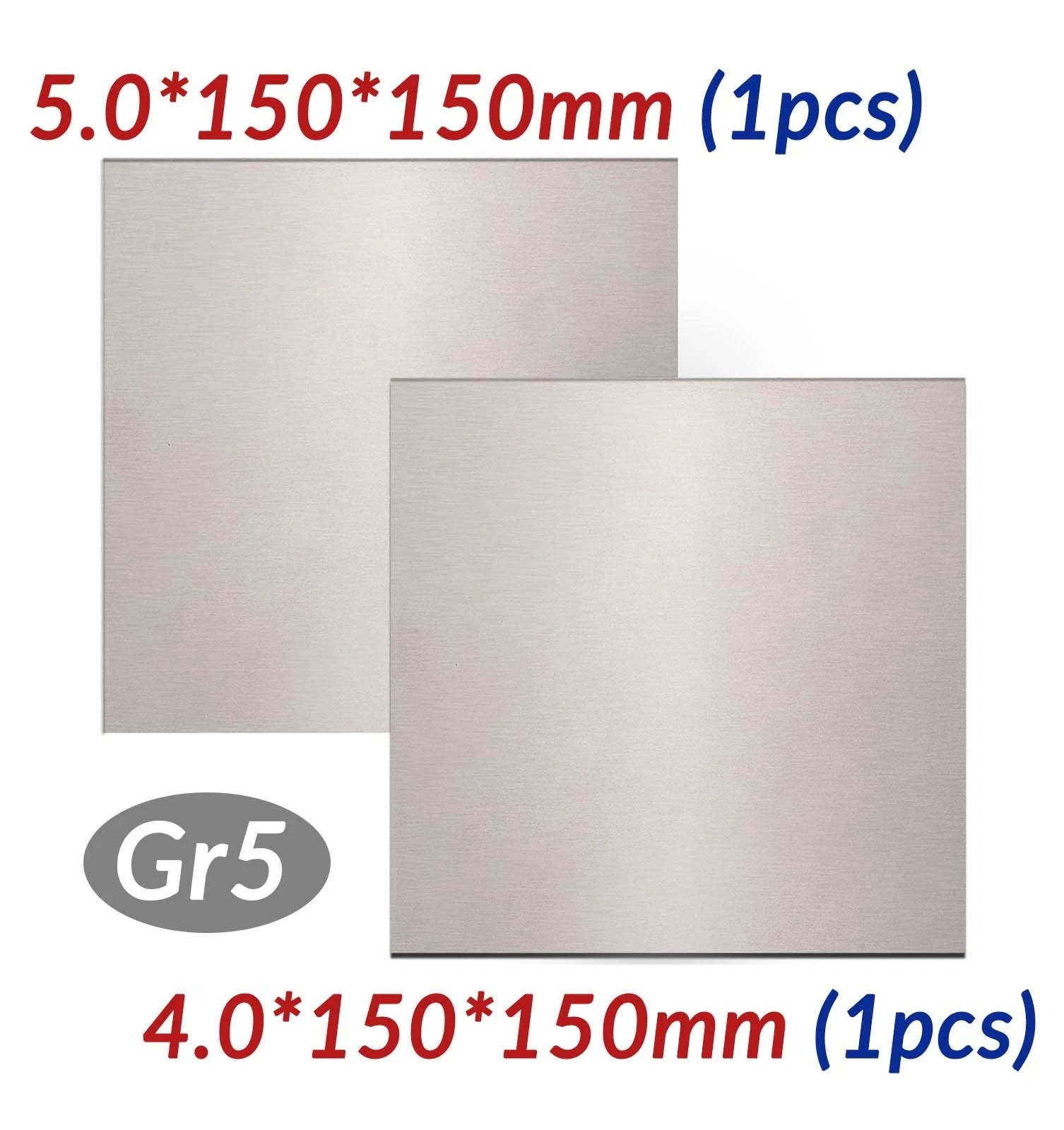 Titanium Sheet Plate Grade 5 GR5 150*150mm*4mm 1pcs | 150*150mm*5mm 1pcs