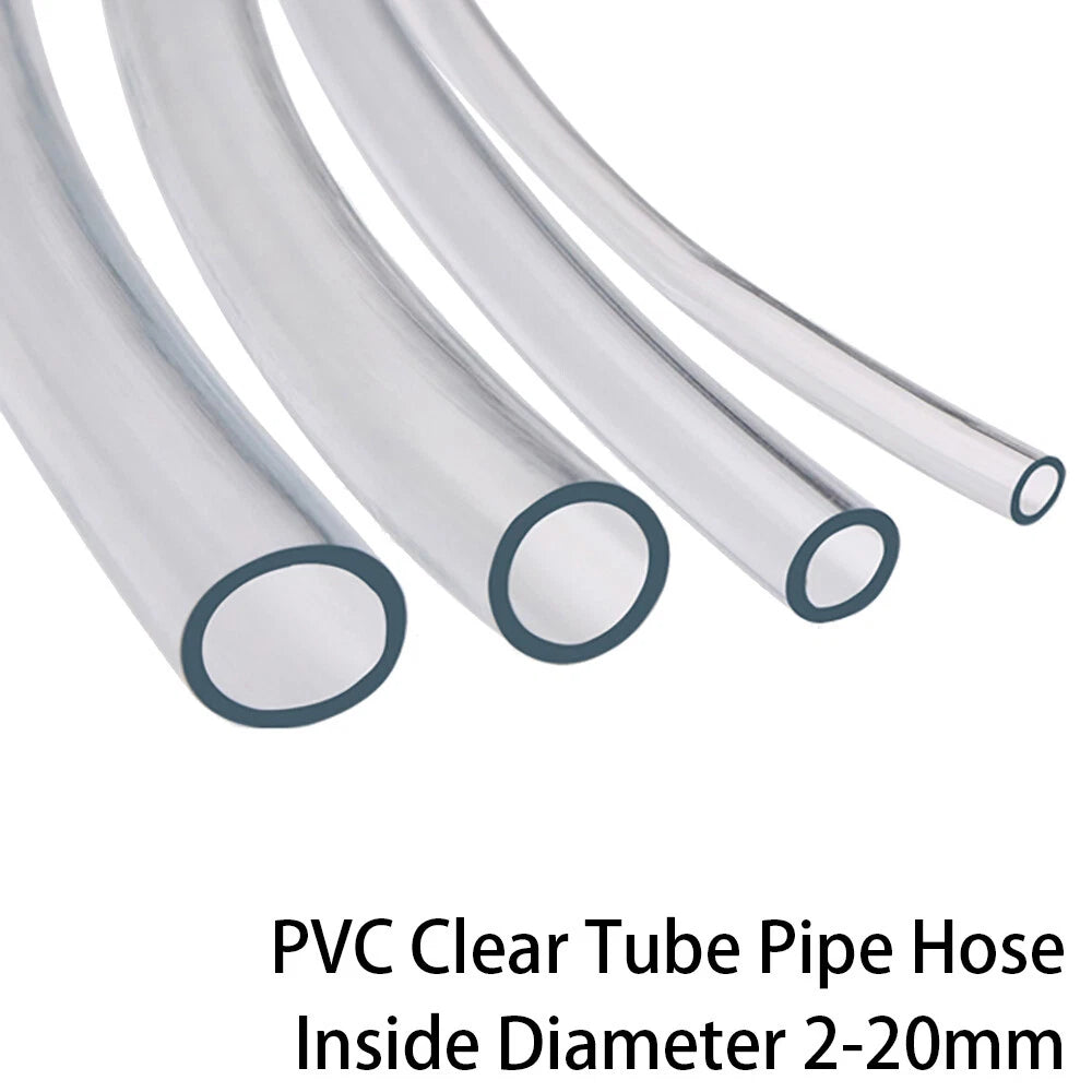 Clear PVC Flexible Tubing — Fuel, Oil, Air, Water & Aquarium Hose | ID 2–25mm