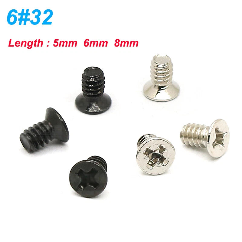 #6-32 UNC Countersunk Phillips Screws – Carbon Steel, 5/6/8mm Lengths for Computers, Toys & Furniture