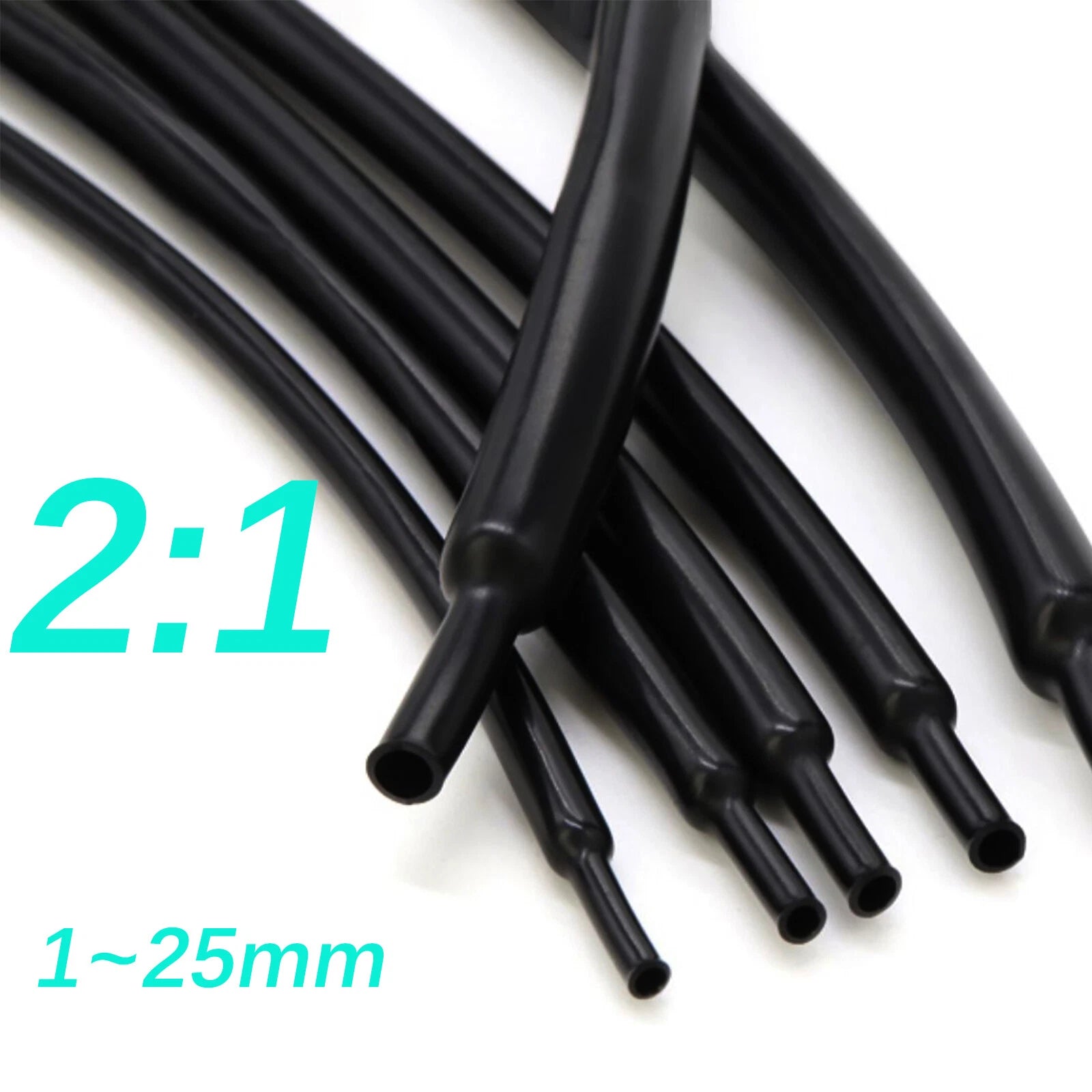2:1 Adhesive Glue Lined Heat Shrink Tubing – Waterproof Black Heatshrink