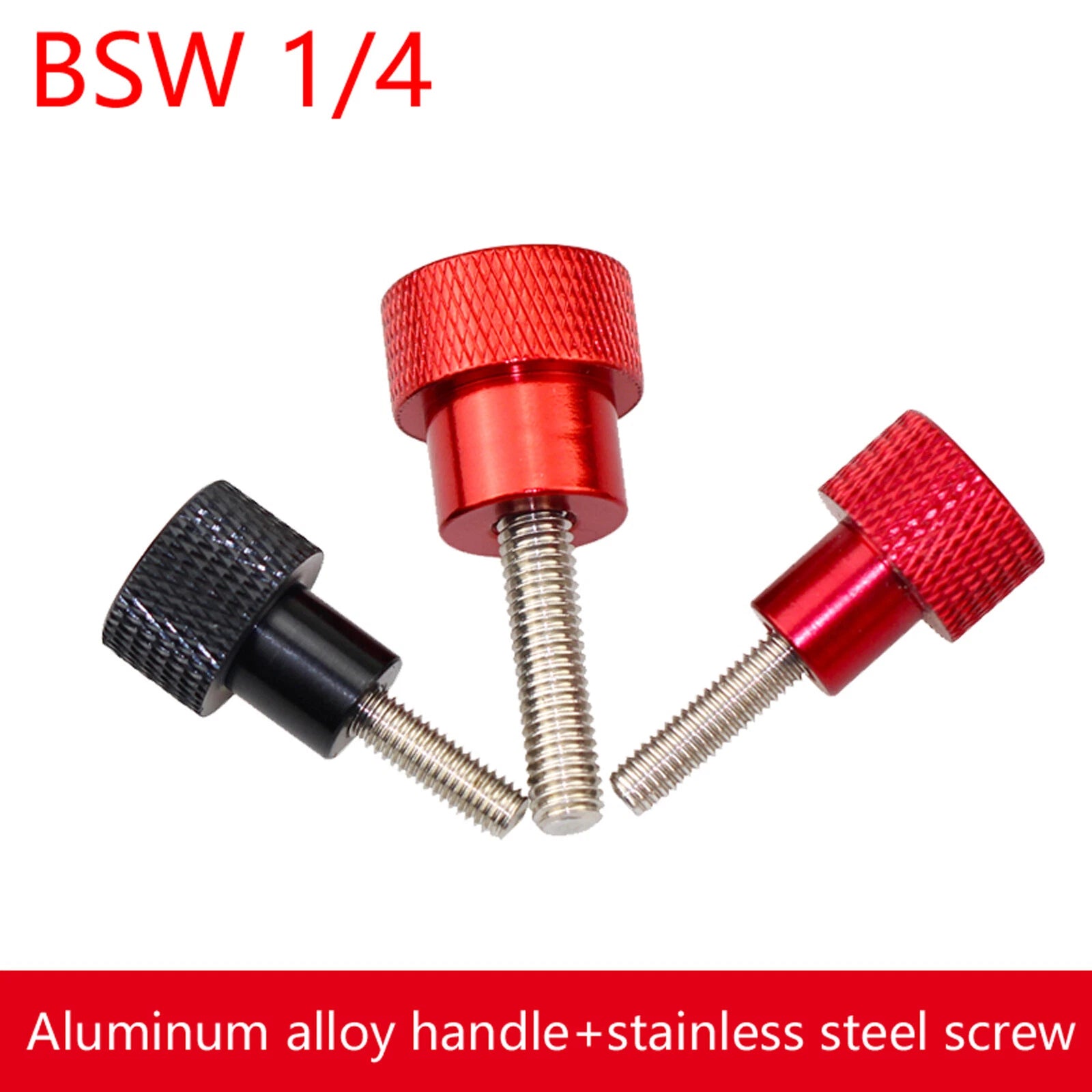 1/4" Knurled Thumb Screws – Stainless Steel & Anodized Aluminum Hand Grip Knob Bolts