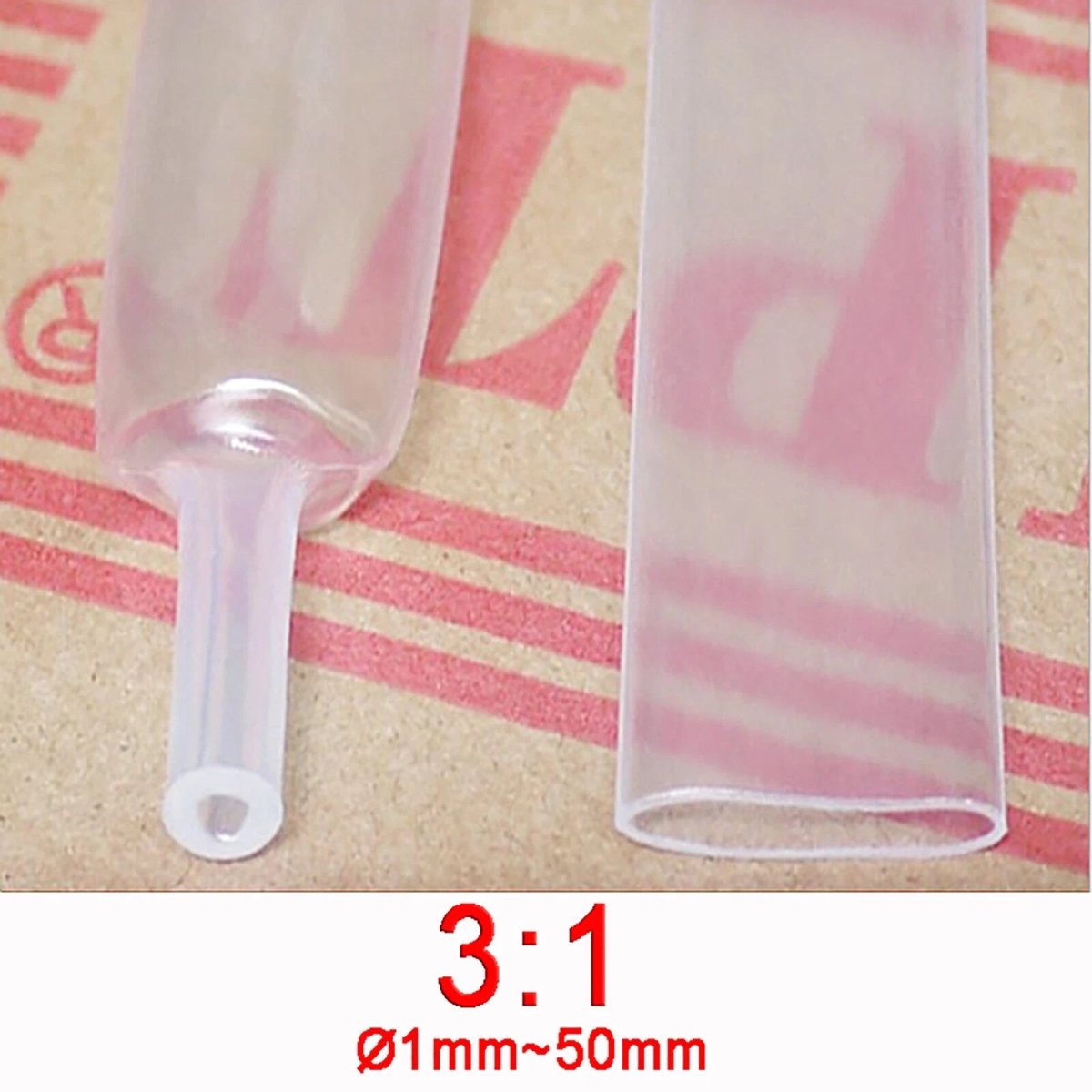 3:1 Adhesive Glue - Lined Heat Shrink Tubing – Transparent, Waterproof, 1.6mm–50mm - HomeDIYer