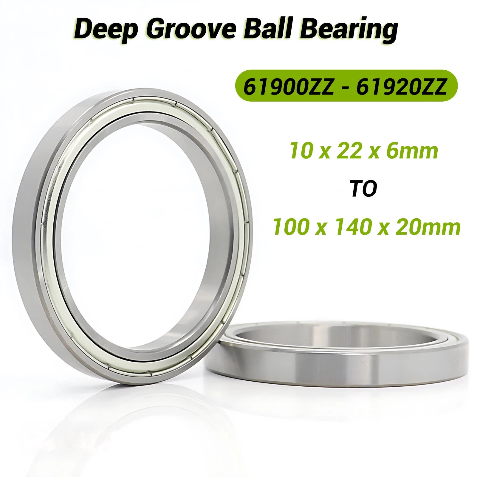 61900-61920ZZ Deep Groove Ball Bearing Thin Wall Bearings 10x22x6mm-100x140x20mm