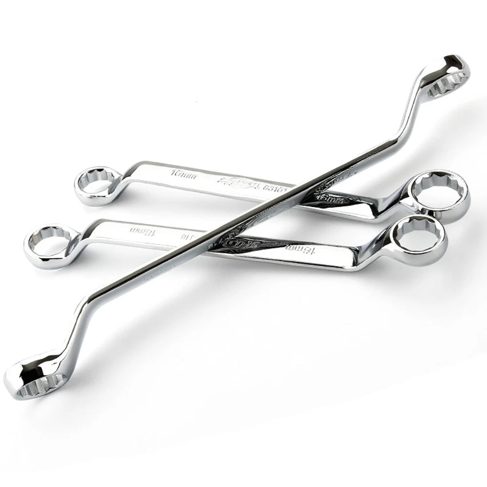 Double Ring Spanner Wrench 5.7mm-41mm 1pc Metric Spanners 75 Offset Silver