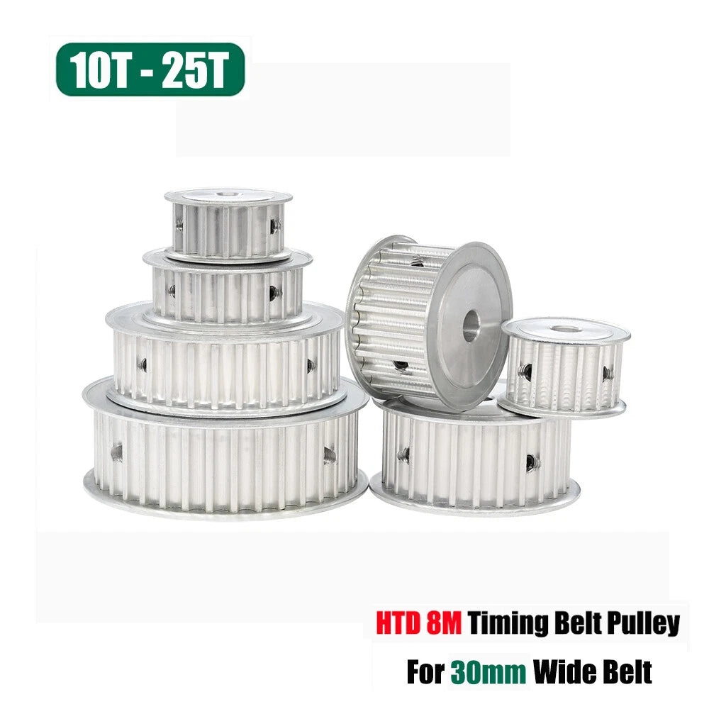 HTD 8M Timing Belt Pulley 10T-25T Bore 6-28mm Wide Belt 30mm for CNC 3D Printer