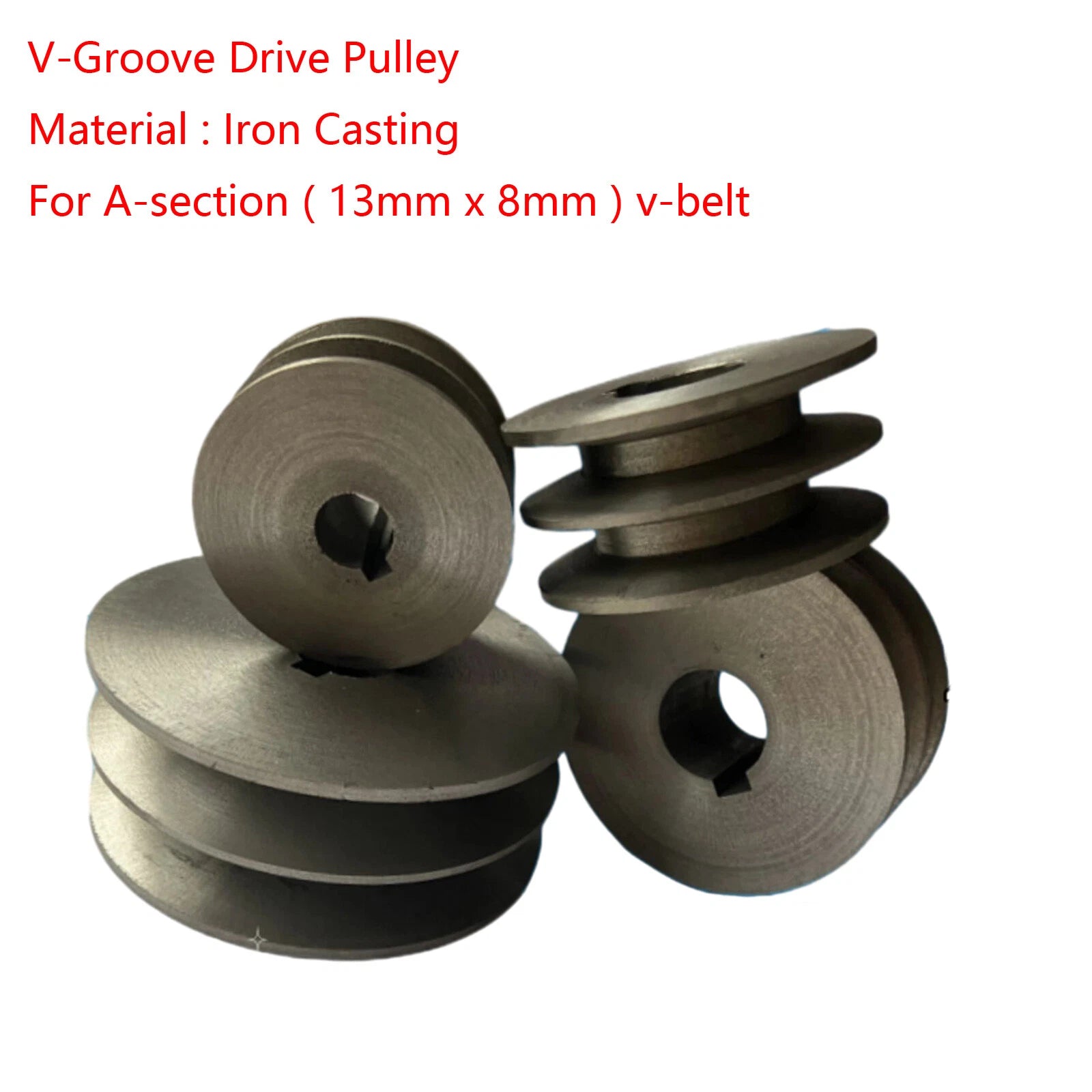 Iron Casting Double V-Groove Drive Pulley For A-Section V-Belt Pulley Ø 60-100mm