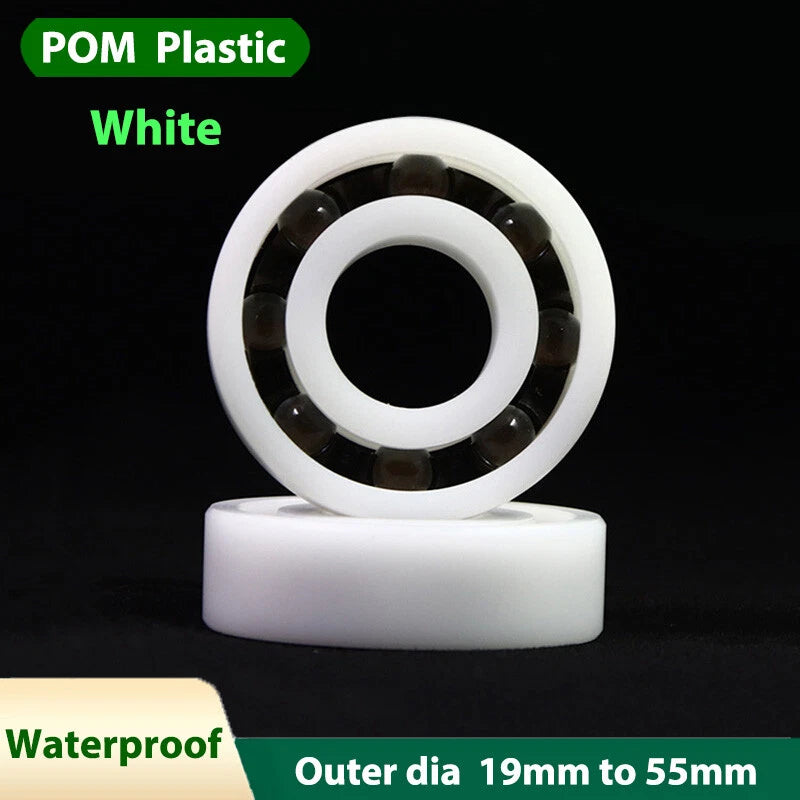 Glass Ball Bearing POM Plastic Deep Groove Bearings Waterproof ID 6mm - 30mm
