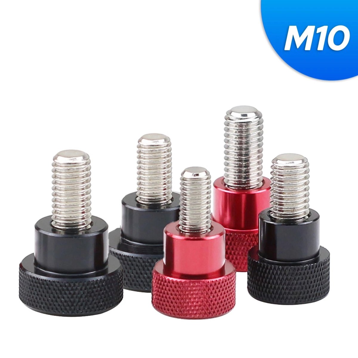 M10 Knurled Thumb Screws – A2 Stainless Steel + Anodised Aluminium Hand Grip Knob Bolts (DIN 464) - HomeDIYer