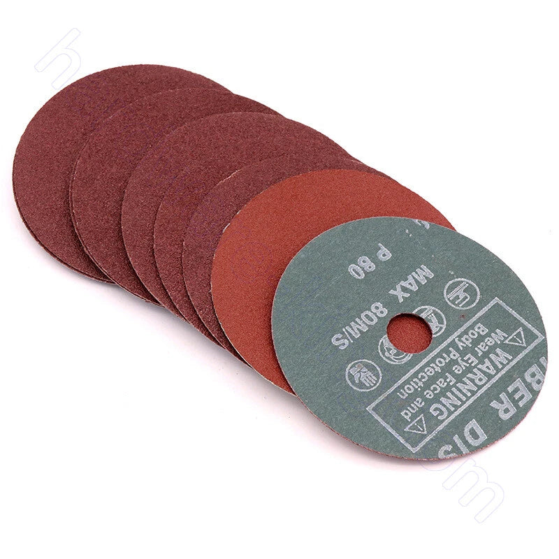 100mm 125mm Grinding Wheel Abrasive Discs — P24 to P120 Grit Fiber‑Backed Sanding Wheels for Angle Grinders