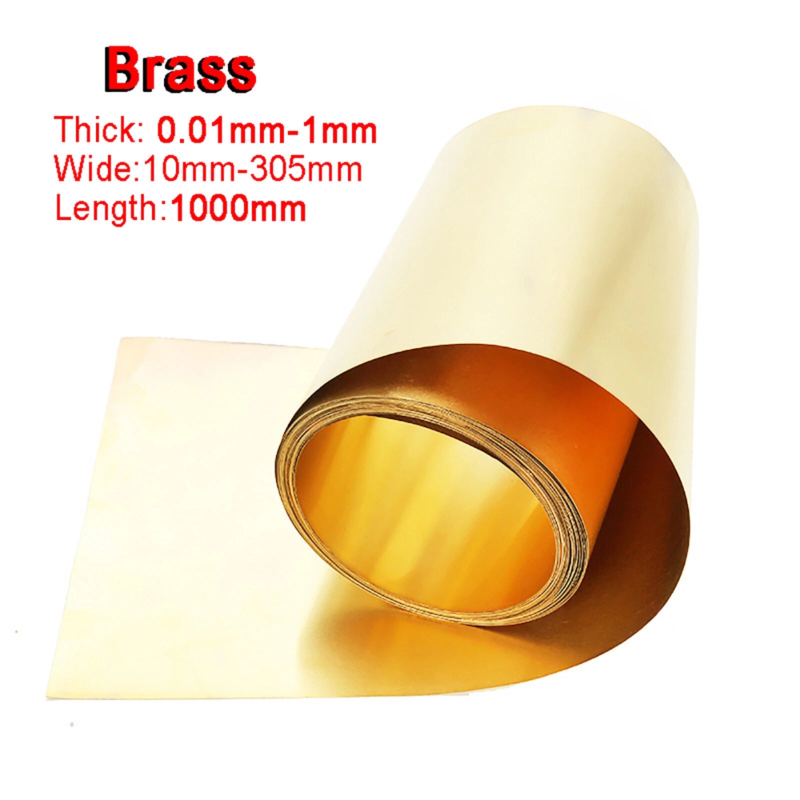 Brass Sheet Plate 0.05 0.1 0.15 0.2 0.3 0.4 0.5 0.6 0.8 1mm Thick | 1000MM Long