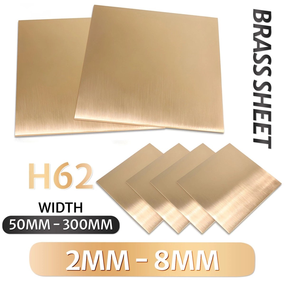 H62 Brass Sheet Various Sizes 2mm-8mm Thick Models making, Jewellery making - HomeDIYer
