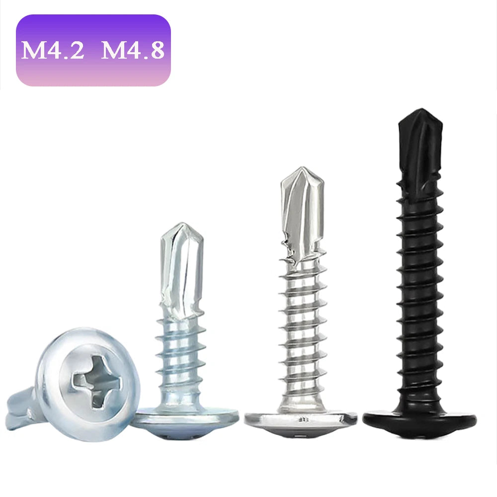 M4.2 M4.8 Self Drilling Wafer Head Screws – Steel & Stainless for Sheet Metal
