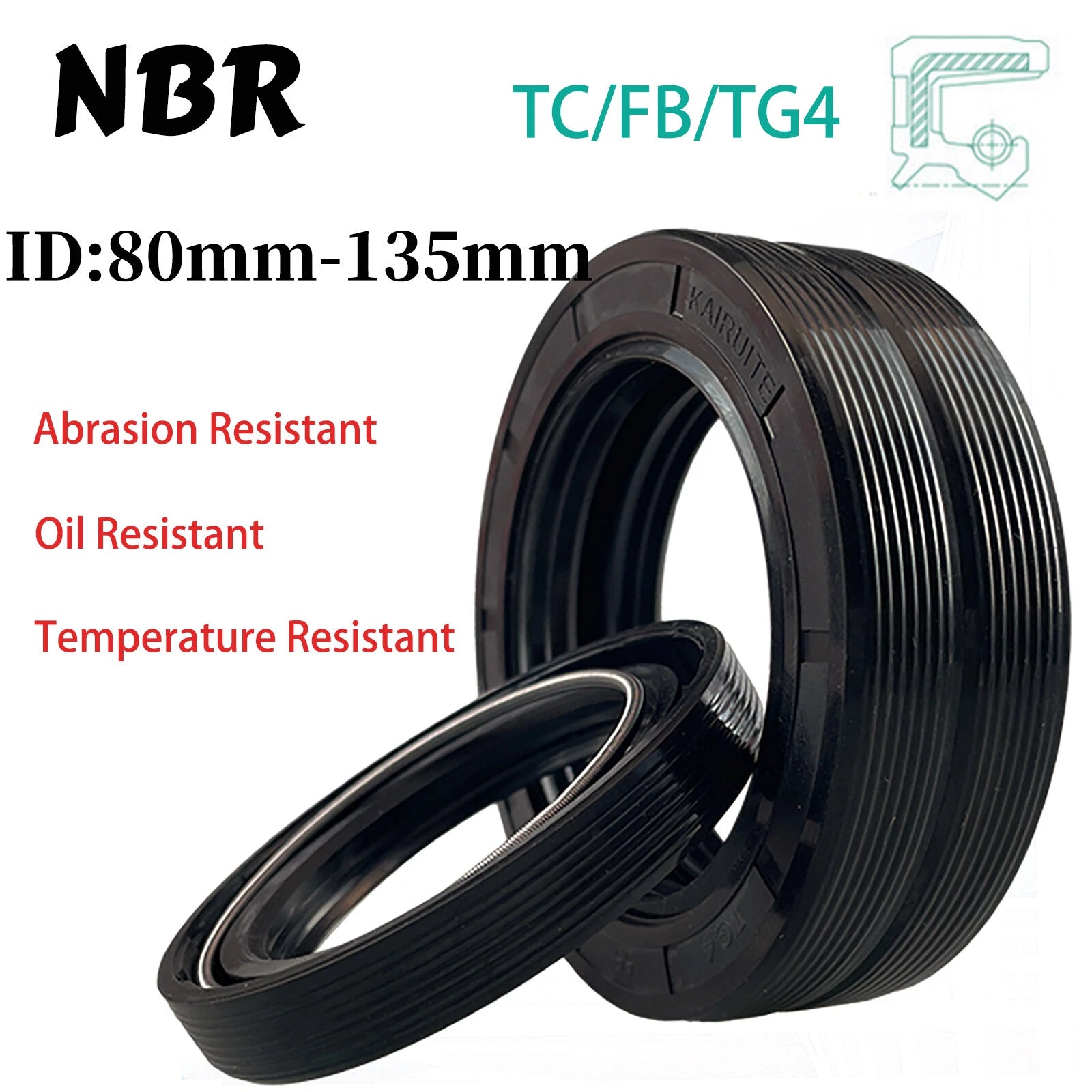 TC Double Lip NBR Rotary Shaft Oil Seal — 80mm to 135mm ID
