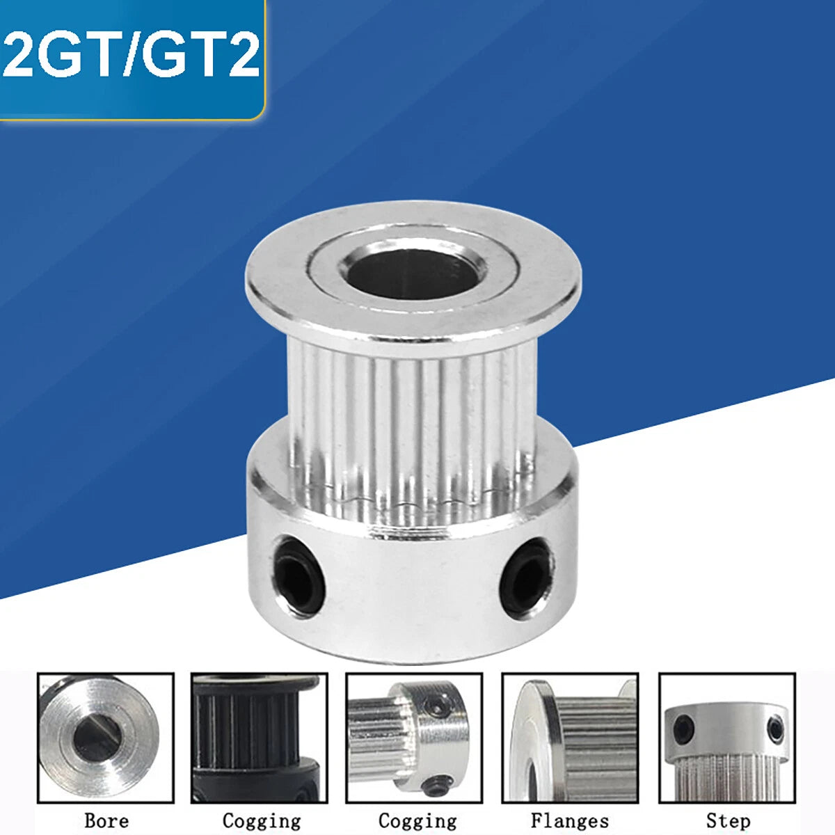 16 Teeth 2GT/GT2 Timing Pulley Bore 3/4/5/6mm for Belt width 6/7/9/10/15mm 16T
