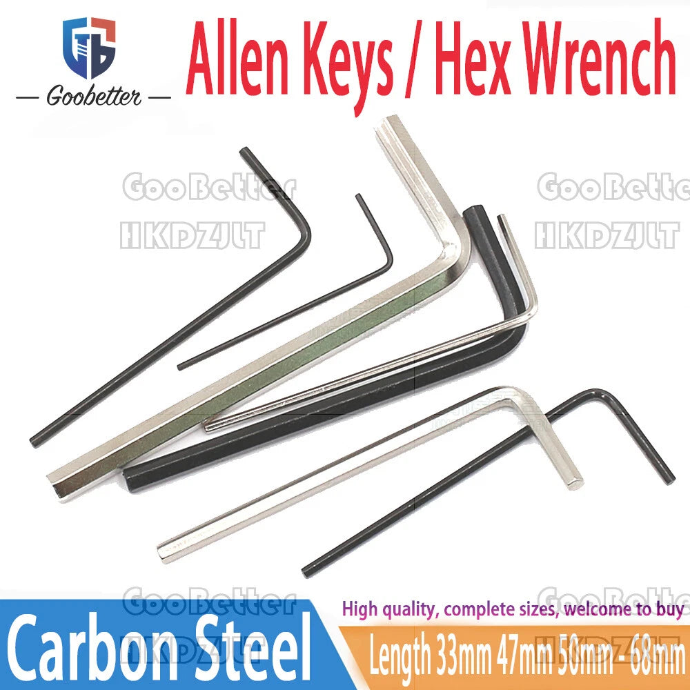 Carbon Steel Metric Allen Keys-Hex Wrench-Hexagon Key 0.9mm - 4mm All Sizes