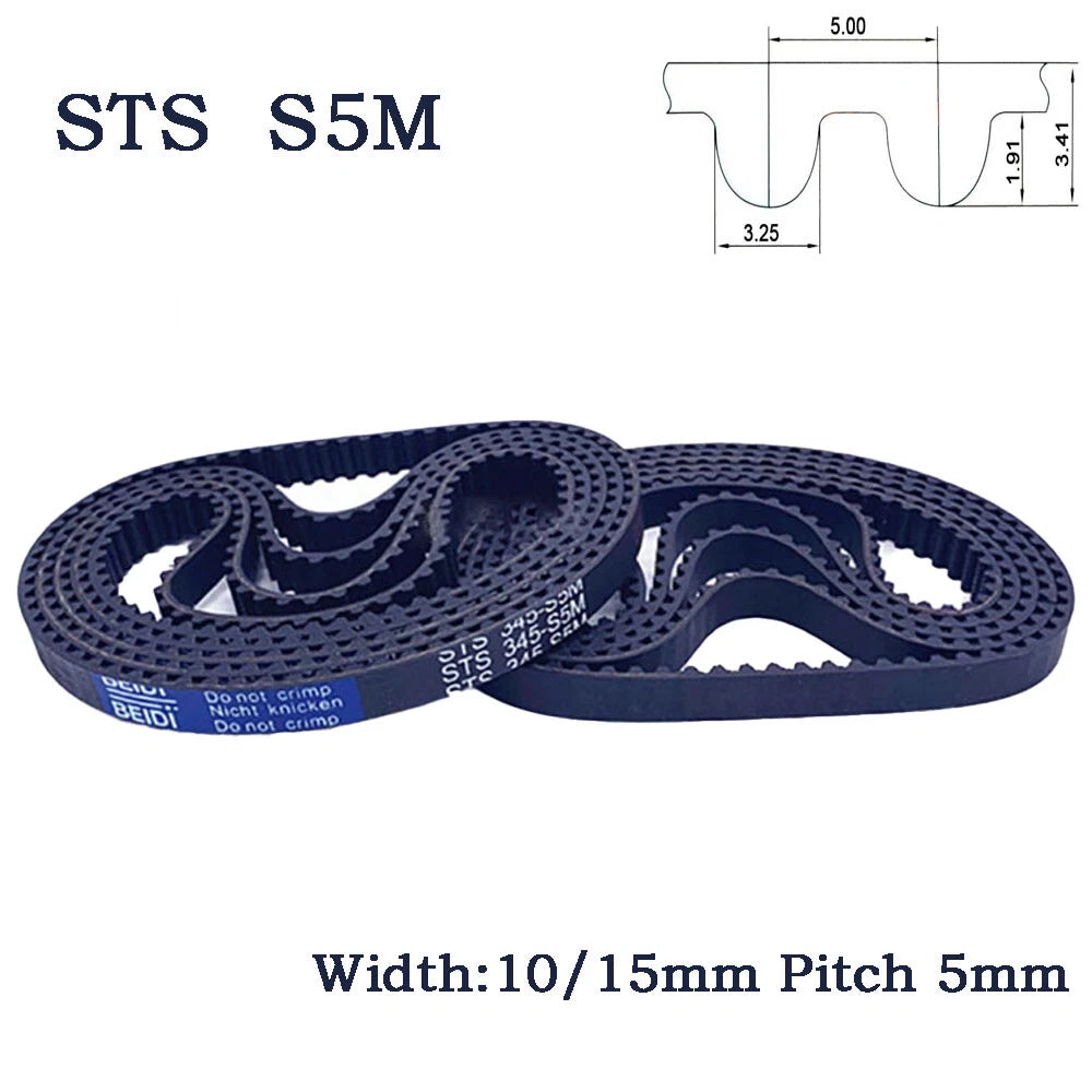 S5M Closed Loop Rubber Timing Belt — 5mm Pitch, 10mm & 15mm Width, 180mm–4000mm Circumference