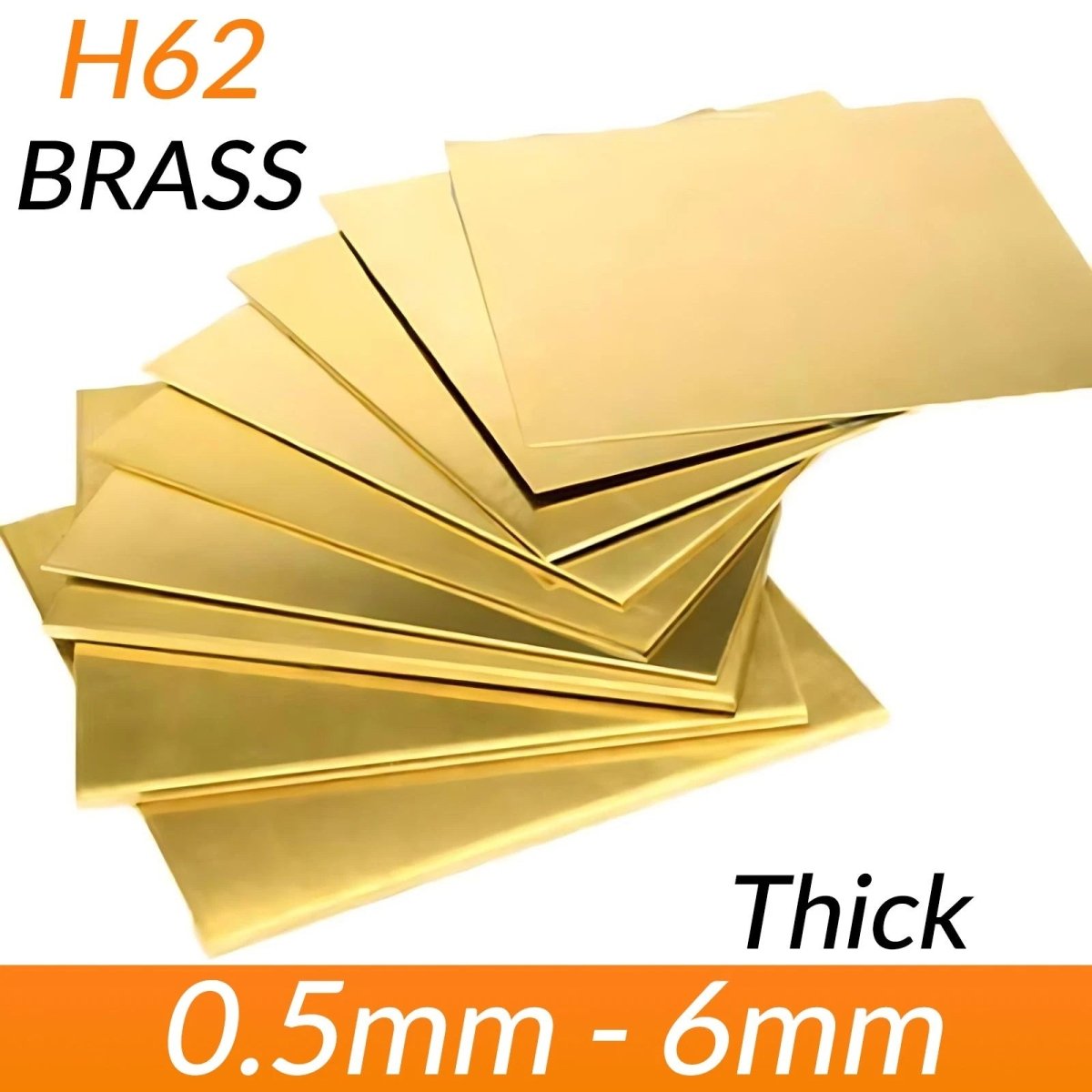 Natural Brass Sheet Metal guillotine cut - 0.5/0.8/1mm to 6mm - Multiple Sizes - HomeDIYer