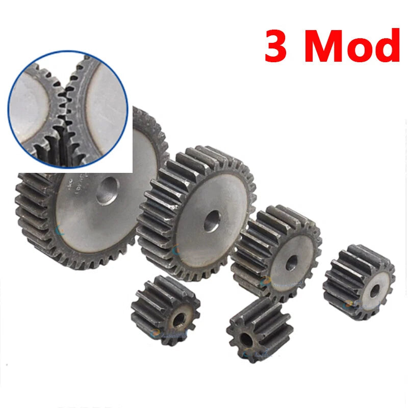 3 Modul 45# Steel Spur Gears Pinion Gear Thick 30mm 10-36 Teeth For 3D CNC