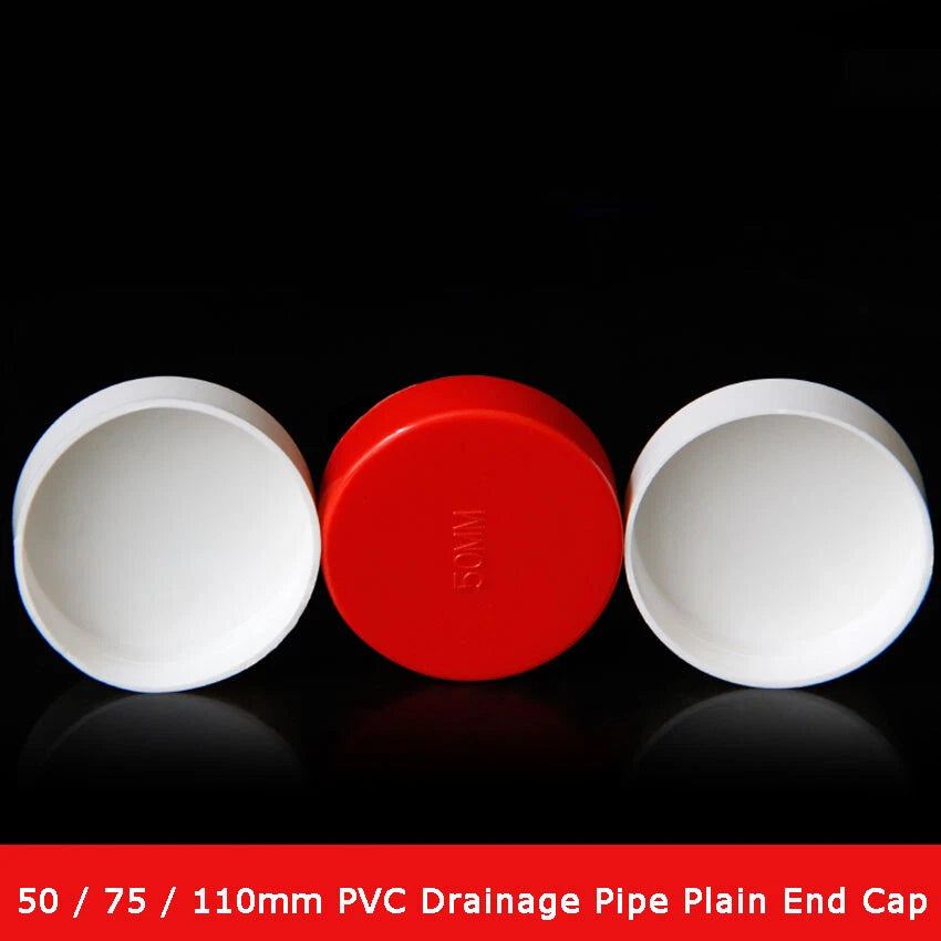1pcs 50-75-110mm PVC Drainage Pipe Plain End Cap Pipe Fittings Plugging Caps