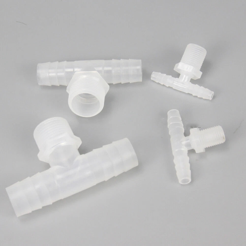 Hosetail Tee Connector Fittings T-Piece Barbed Male BSP 1/8"-3/4" Air Water Fuel