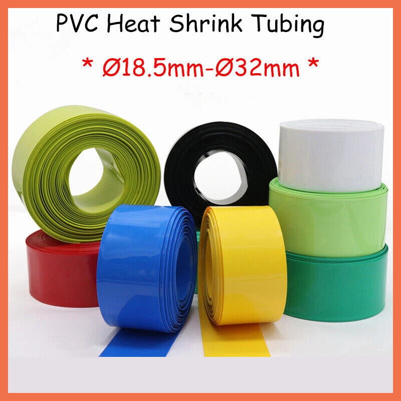PVC Heat Shrink Tubing for RC Battery Packs — 29.5mm to 50mm, LiPo NiMH NiCd
