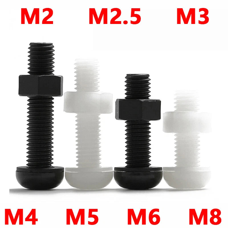 M2 M2.5 M3 M4 M5 M6 M8 PHILLIPS PAN HEAD MACHINE SCREWS NYLON - NUTS & WASHERS