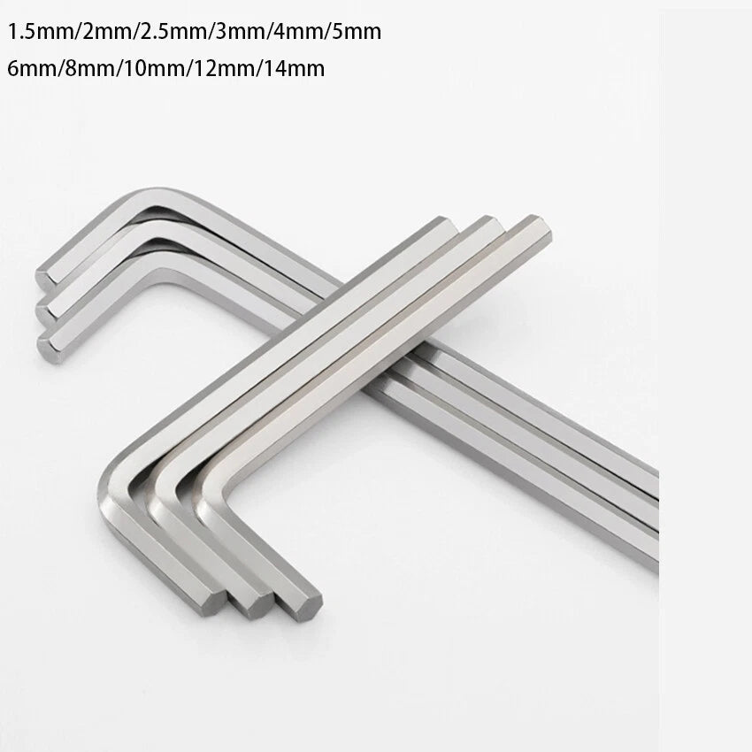 Metric Short Arm Allen Keys/ Hex Wrench/ Hexagon Key 1.5mm to 14mm Nickel Plated