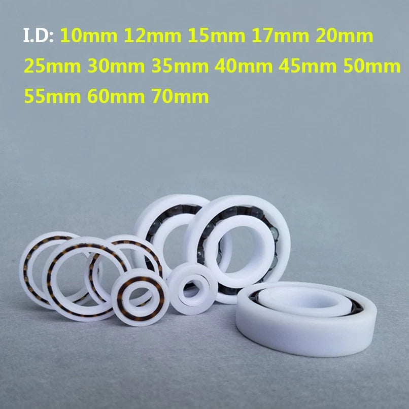 Plastic Bearing POM Nylon Deep Groove Ball Bearings ID 10mm - 70mm Various Sizes