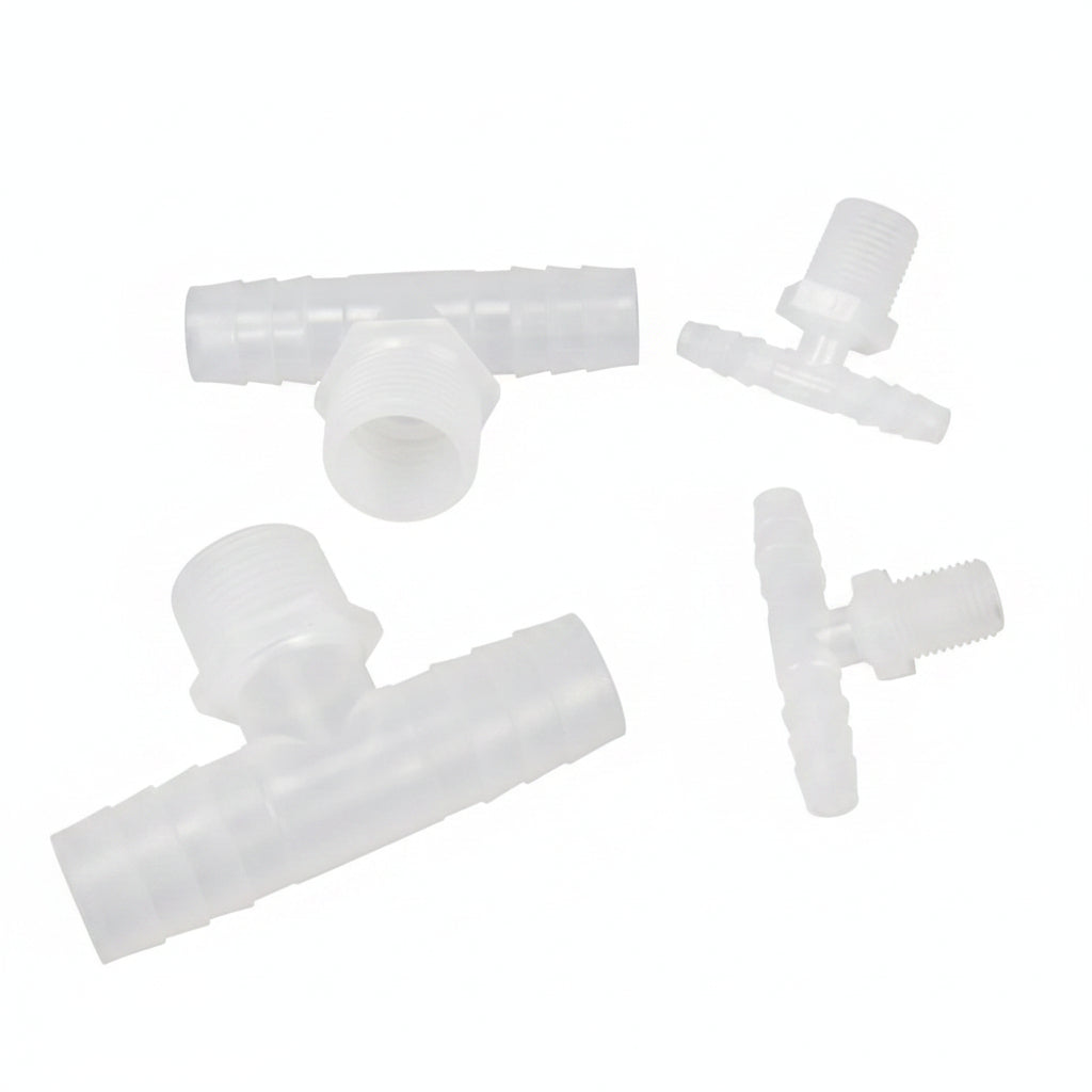 Hosetail Tee Connector Fittings T-Piece Barbed Male BSP 1/8"-3/4" Air Water Fuel