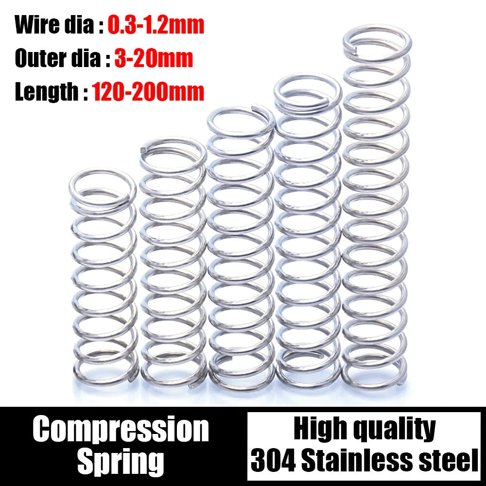 Stainless steel Pressure Compression long Spring Various Size 120mm-200mm Length
