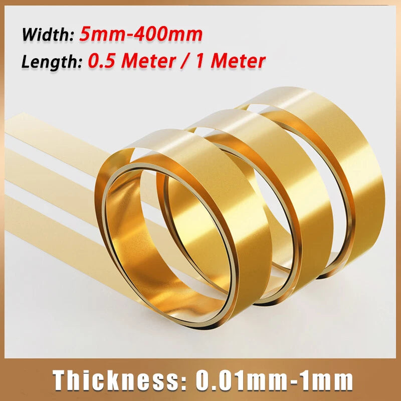 Brass Sheet Plate Brass Foil Strip Band Roll Metal Fine Plate 0.01-1mm Thickness
