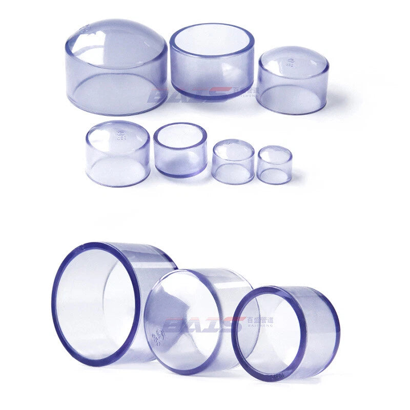 UPVC PVC Cap Pipe Fittings End Caps Corrosion resistant ID 20-110mm Clear