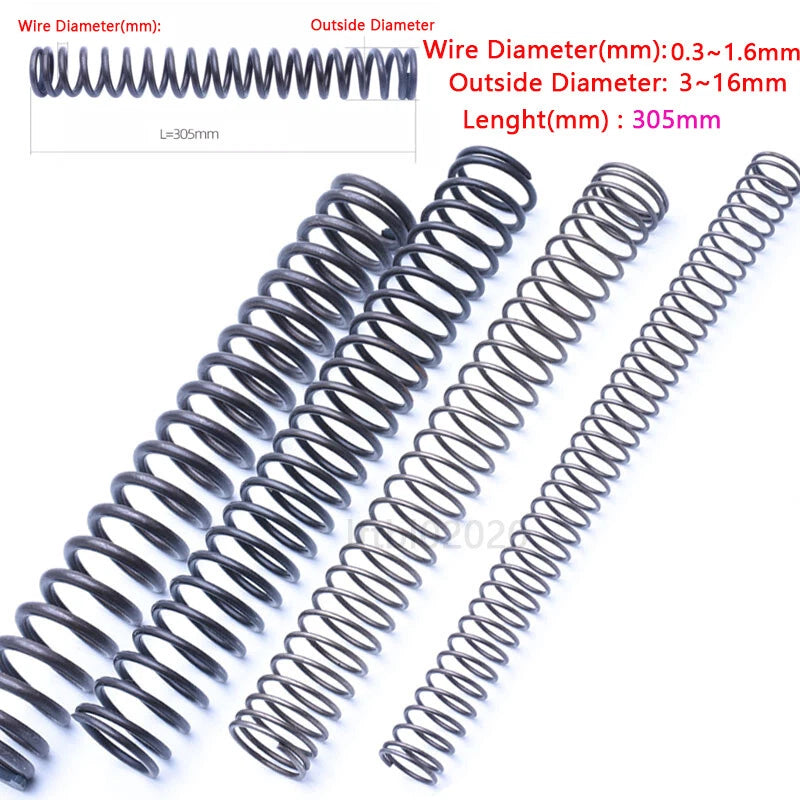 Length 300mm Compression Spring Steel 0.3 - 1.6mm Wire Dia Pressure/Coil Springs