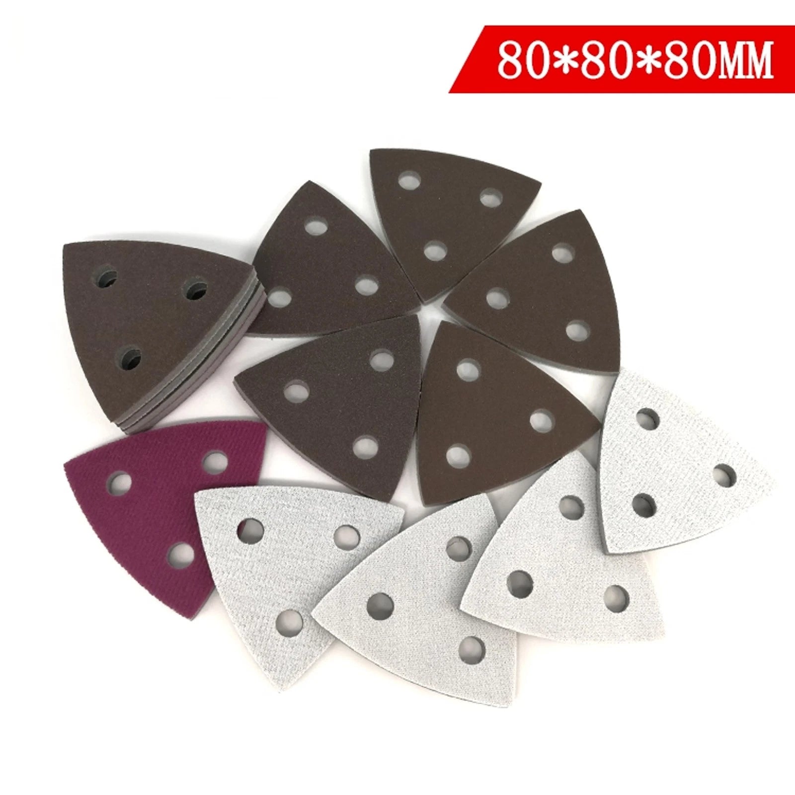 Mouse Sanding Sheets Mouse Palm Sander Sandpaper 3 Hole Triangle Sandpaper 80mm