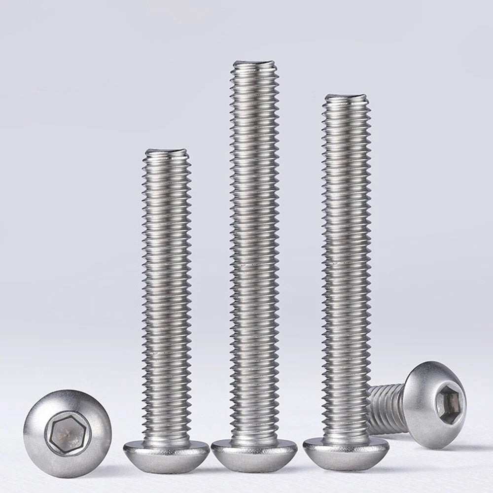 316 Stainless Steel Button Head Socket Cap Screws | M3 M4 M5 M6 M8 M10 | Hex Socket Drive - HomeDIYer