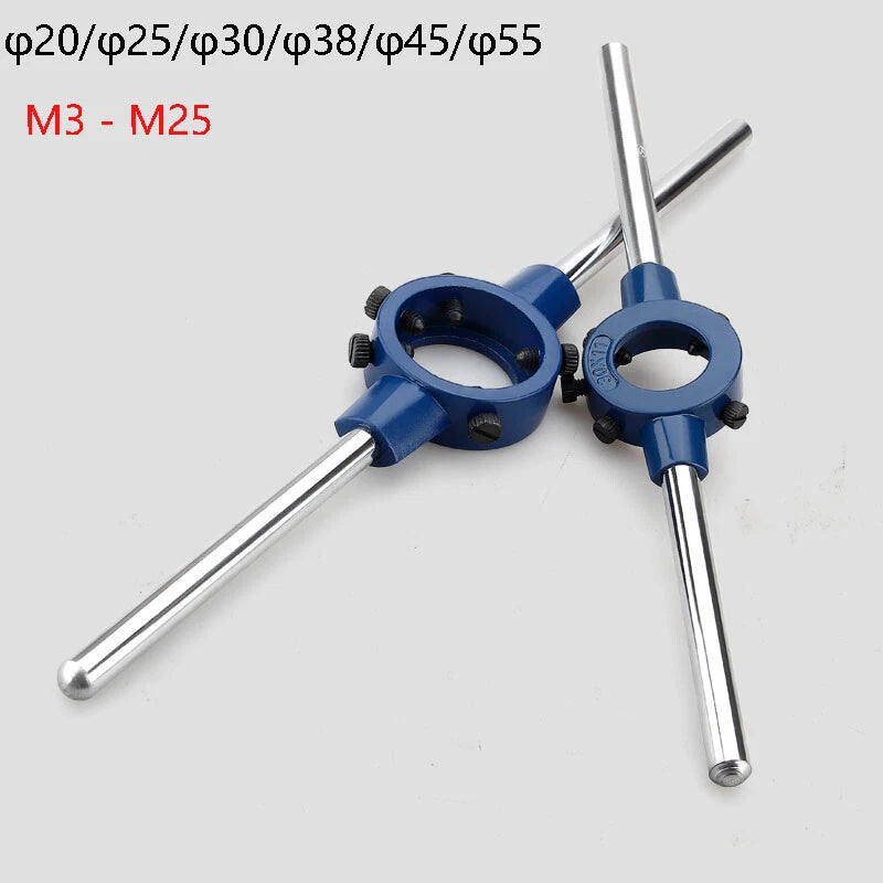 M5 - M25 Die Stock Handle Wrench 20mm-55mm Diameter Metric Round Die Holder